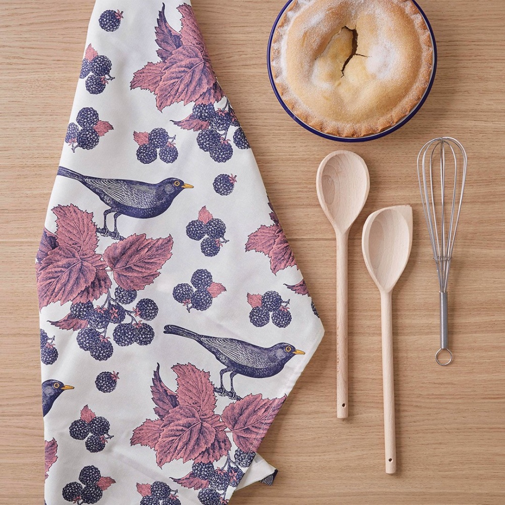 Blackbird & Bramble Print Tea Towel Thornback & Peel